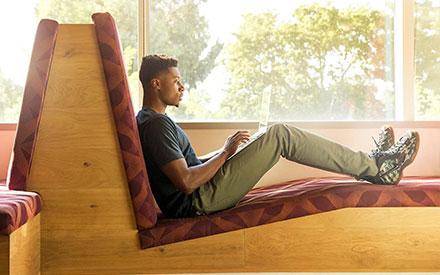 UB student on a laptop